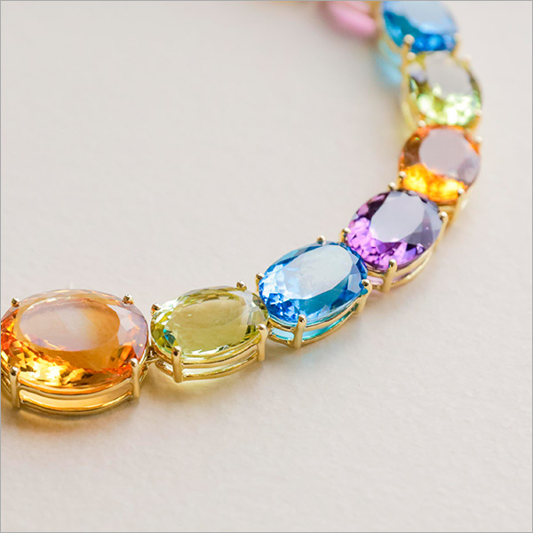 Colar em Ouro com Pedras Brasileiras